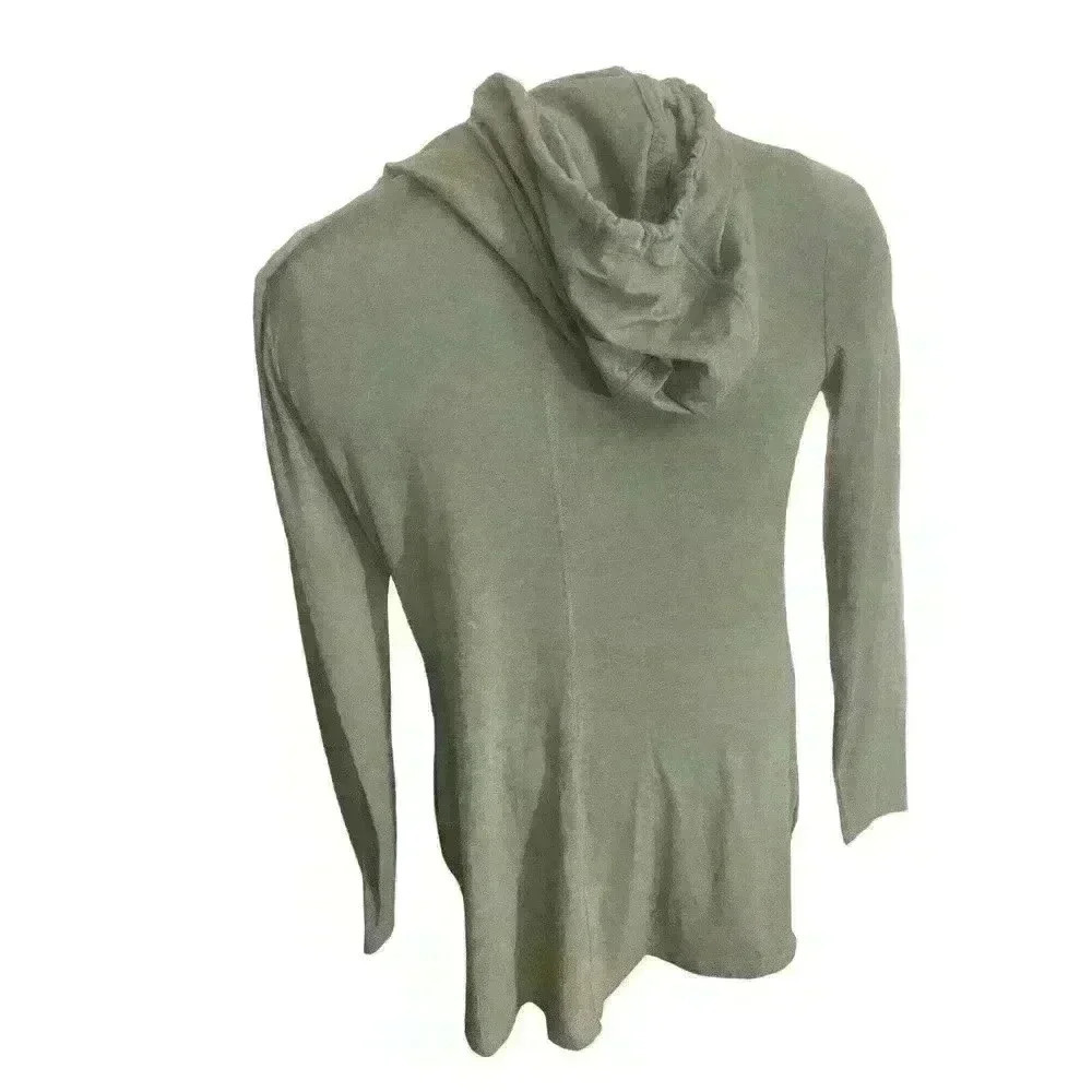 Duluth Trading Co Women's Shirt Dress Green Stretch Long Sleeve Hooded Xs WT22